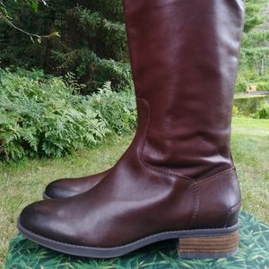Sam Edelman Penny Leather Riding Boots, Size 9.5, Dark Brown